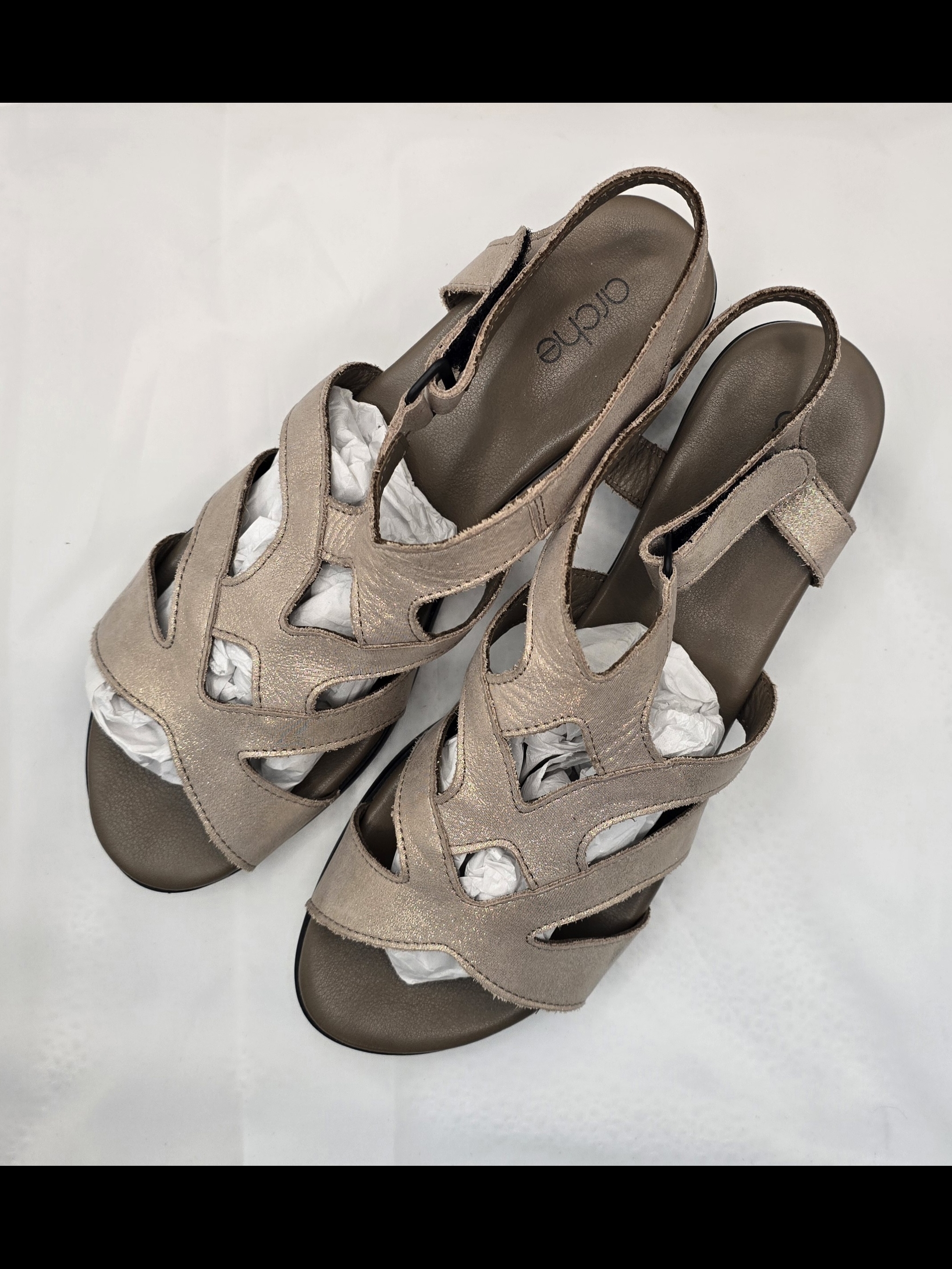 Arche Metallic Taupe Cutout Slingback Sandals - Women